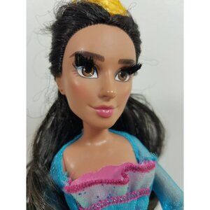 Disney Princess Jasmine Doll With Blue Patterned Gown & Long Black Hair